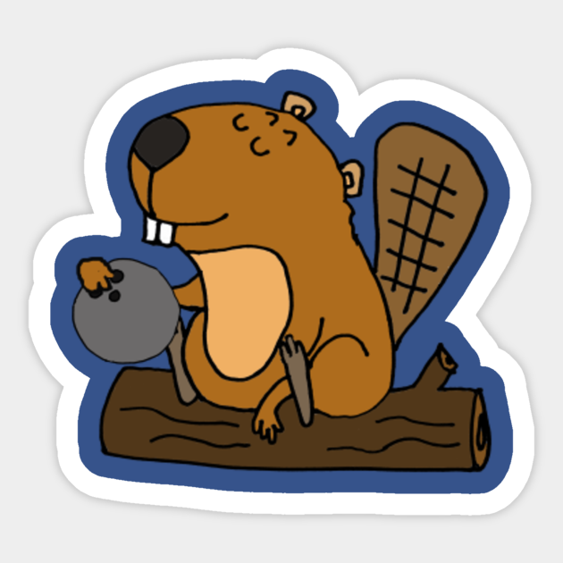 Cute Funny Beaver Bowling Cartoon Beaver Aufkleber TeePublic DE